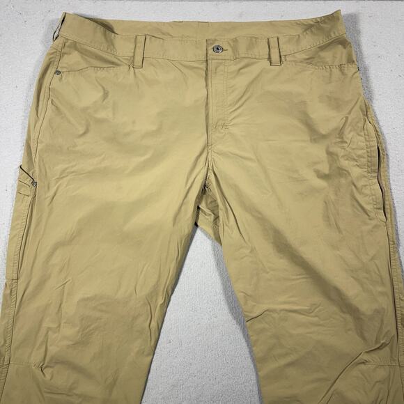 LL Bean No Fly Zone Insect Repellent Pants Men 44x32 Beige Nylon Stretch Outdoor - Picture 2 of 11